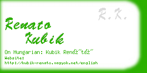 renato kubik business card